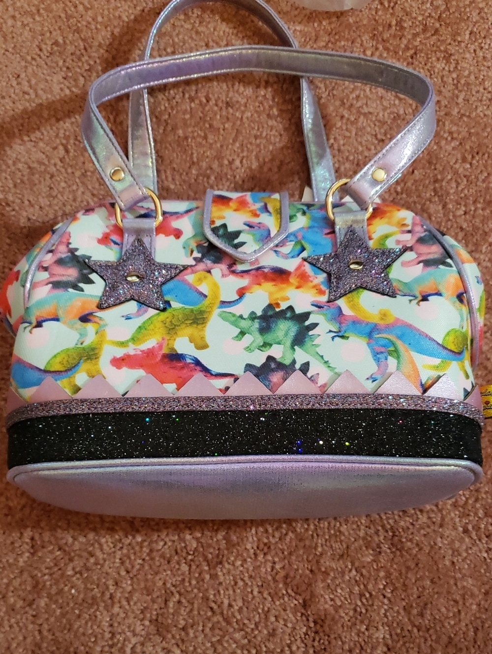 Irregular Choice Doctor Dino Bag. NWT. Colorful dinosaurs. STEM fashion.
